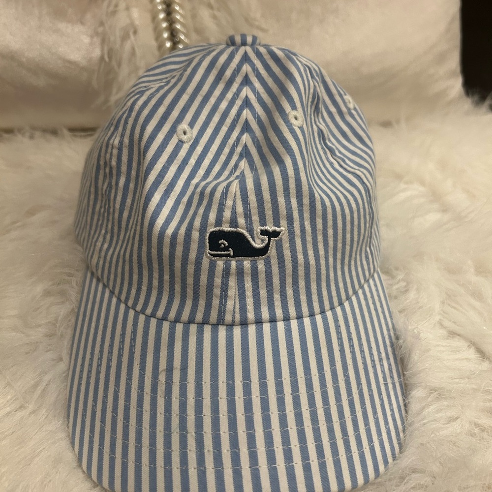 Boys Vineyard Vines Blue and White Striped Hat